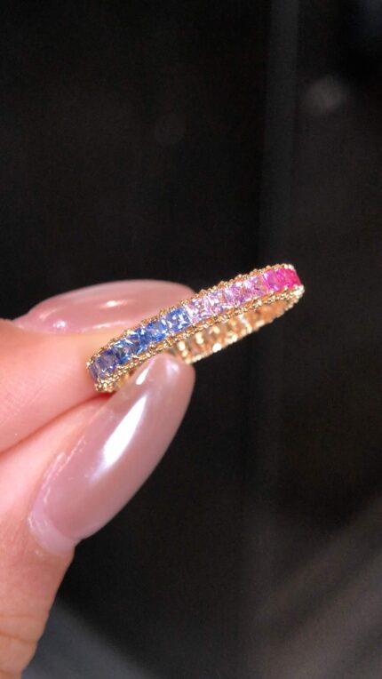 1.3ct Fancy Sapphire Ring，18K Yellow Gold